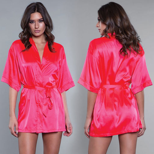 BeWicked Satin Robe-Hot Pink 1X - SexToy.com