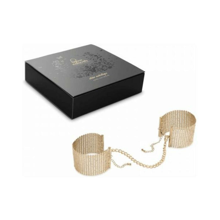 Bijoux Indiscrets Desir Metallique Mesh Handcuffs Gold - SexToy.com