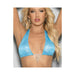 Blue Crystal Black Light Dancewear Jewel Bra Blue O/s - SexToy.com