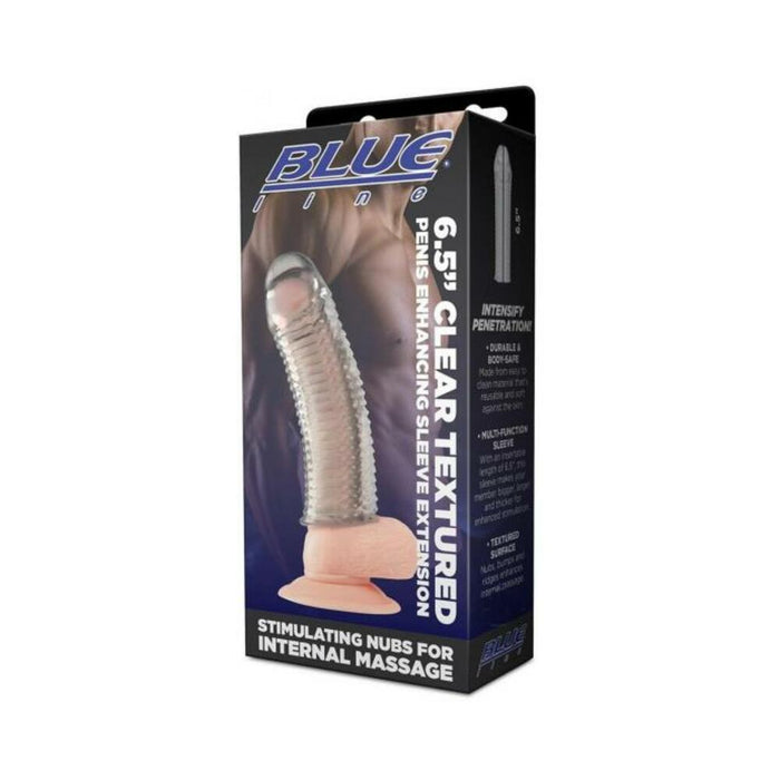 Blue Line C & B 6.5" Textured Penis Enhancing Sleeve Extension - Clear - SexToy.com