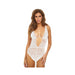 Bombshell Boudoir Lace Deep V Exposed Wire Teddy White Lg - SexToy.com