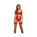 Bombshell Boudoir Strap Overlay Teddy Red Lg - SexToy.com