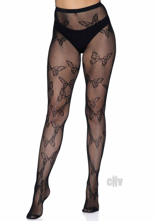 Butterfly Net Tights - One Size - Black - SexToy.com