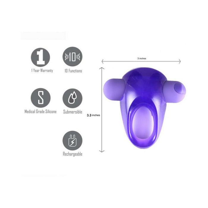 Casey Vibrating Erection Enhancer Ring Purple - SexToy.com