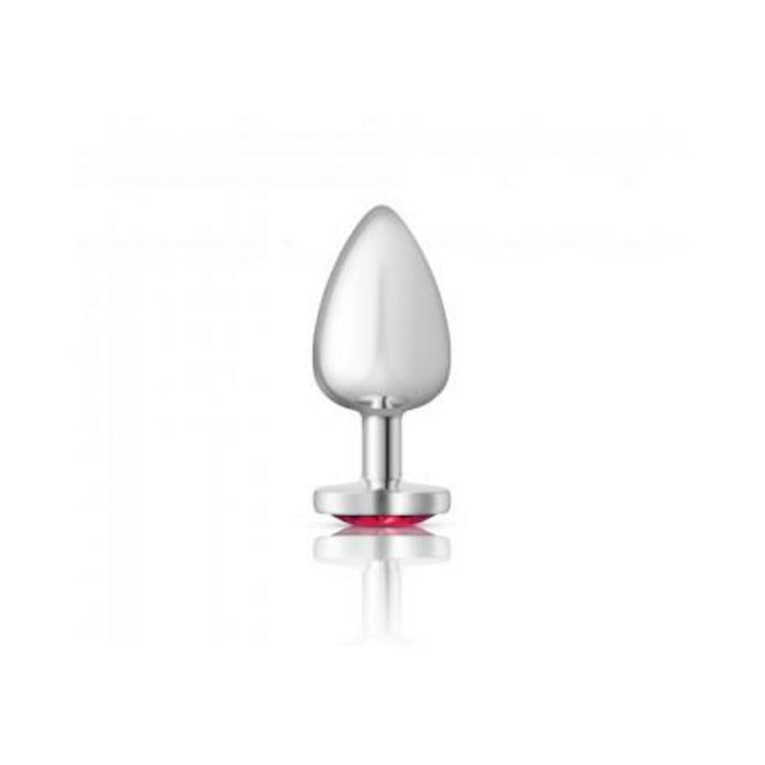 Cheeky Charms Heart Bright Pink Large Silver Plug - SexToy.com