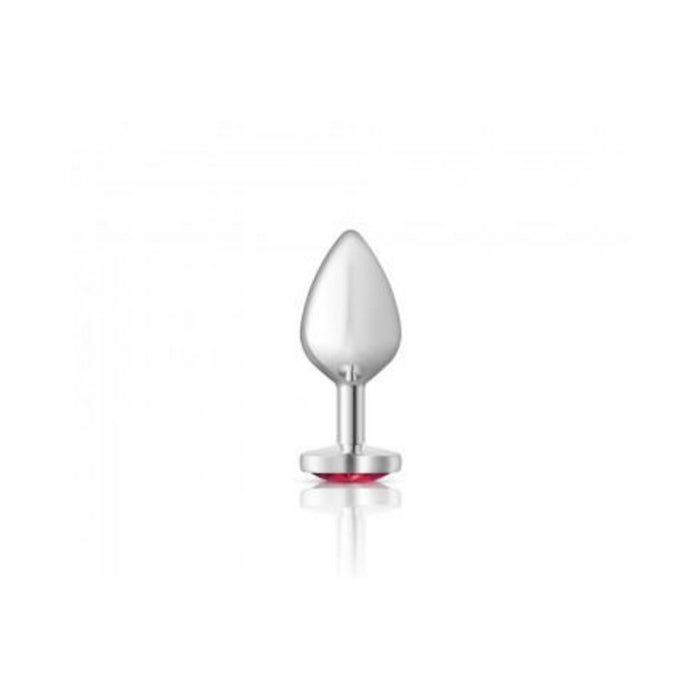 Cheeky Charms Heart Bright Pink Medium Silver Plug - SexToy.com