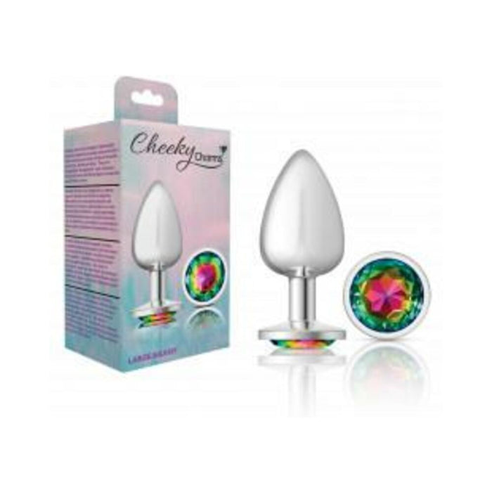 Cheeky Charms Round Rainbow Large Silver Plug - SexToy.com