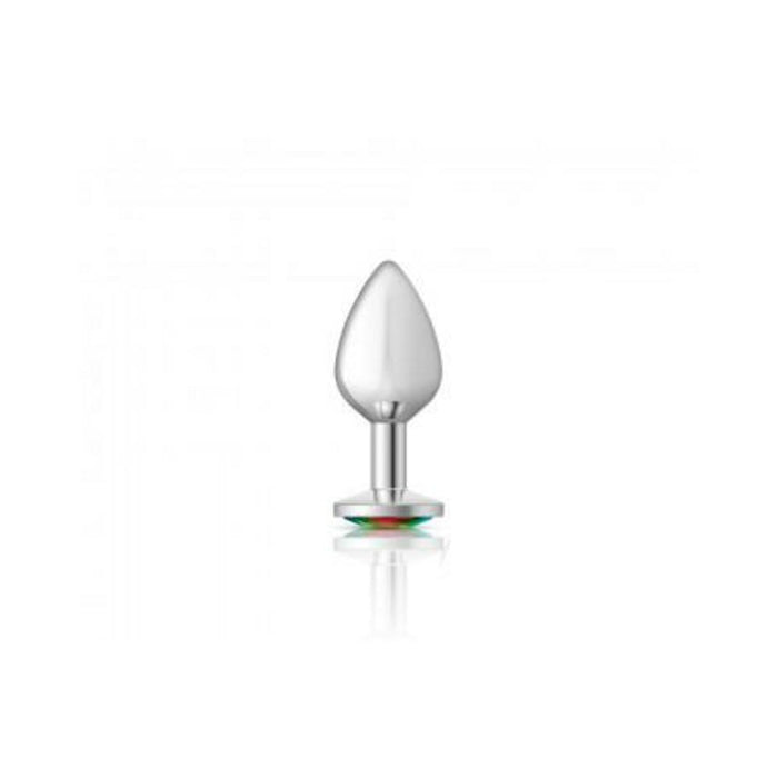 Cheeky Charms Round Rainbow Medium Silver Plug - SexToy.com