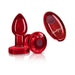 Cheeky Charms Vibrating Metal Plug Red Small W/ Remote - SexToy.com