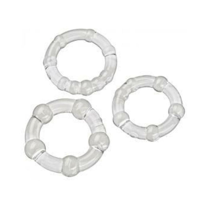 Cloud 9 Cockring Combo Beaded Clear - SexToy.com