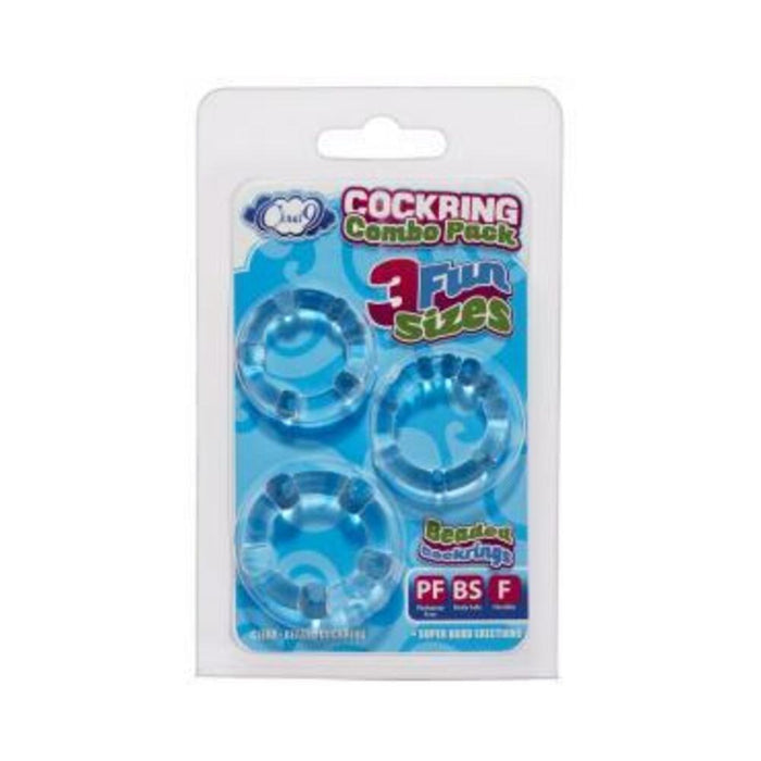 Cloud 9 Cockring Combo Beaded Clear - SexToy.com