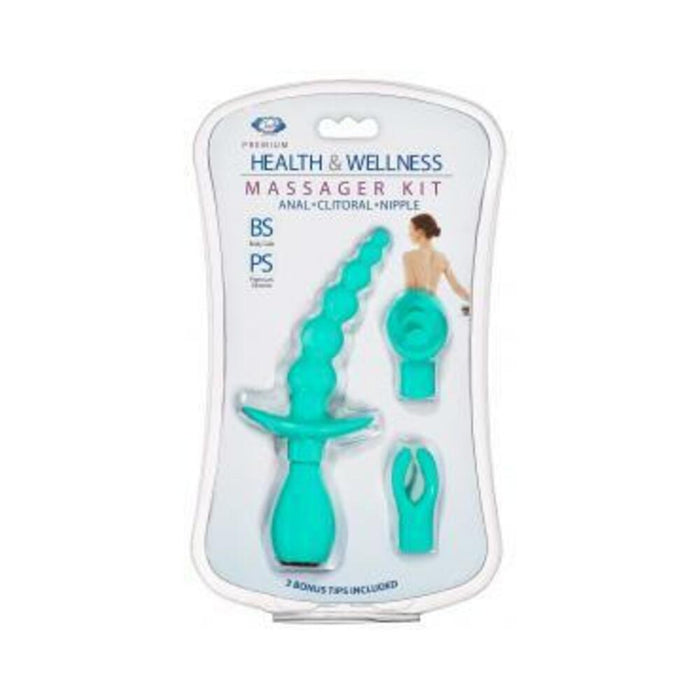 Cloud 9 Health & Wellness Anal Clitoral & Nipple Massager Kit Teal - SexToy.com