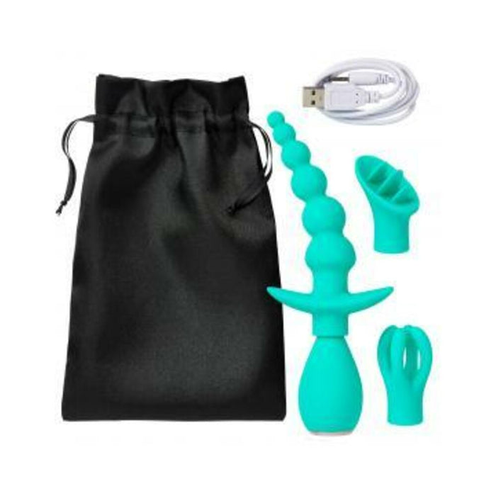 Cloud 9 Health & Wellness Anal Clitoral & Nipple Massager Kit Teal - SexToy.com