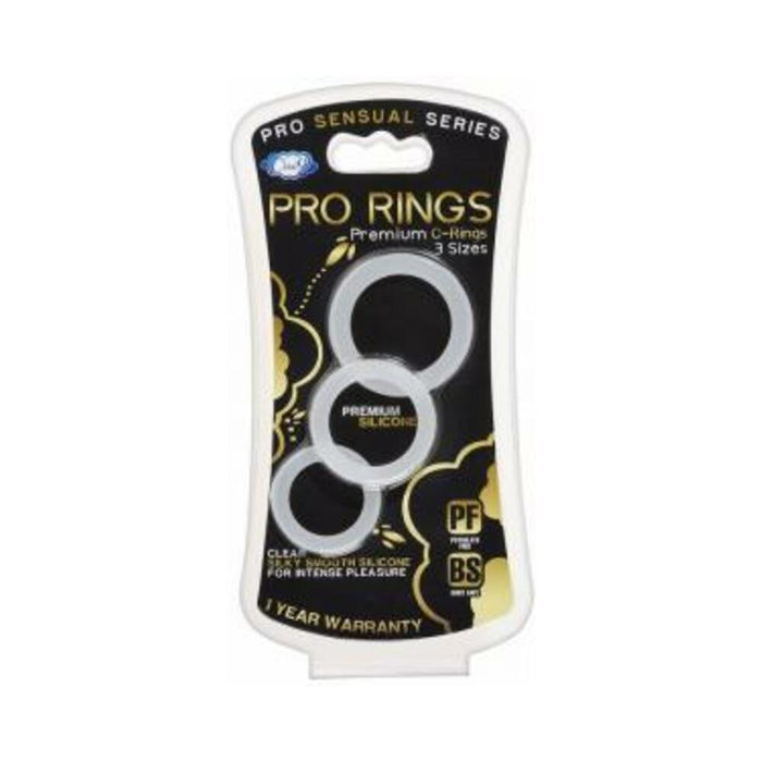 Cloud 9 Pro Sensual Silicone Cock Ring 3 Pack Clear - SexToy.com