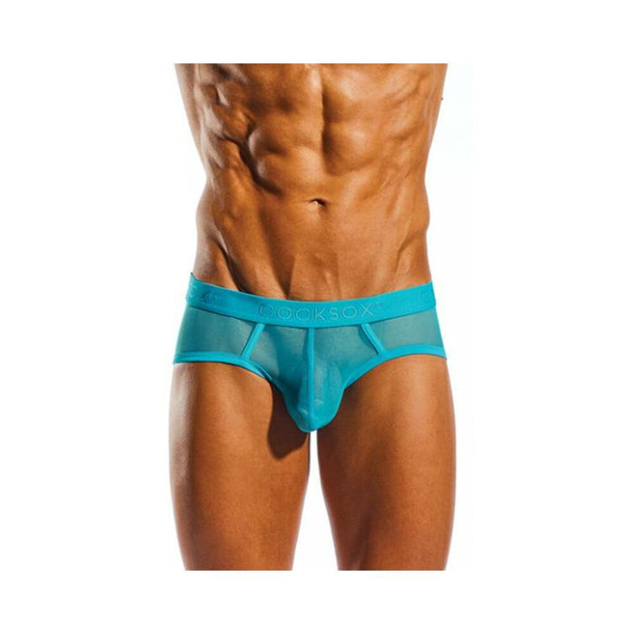 Cocksox Mesh Contour Pouch Sports Brief Tonic Blue Sm - SexToy.com