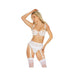 Coquette Pleasure Collection Bra, Garter Belt And Thong White M - SexToy.com