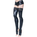 Coquette Stay-up Toeless Wetlook Stockings Black Os - SexToy.com