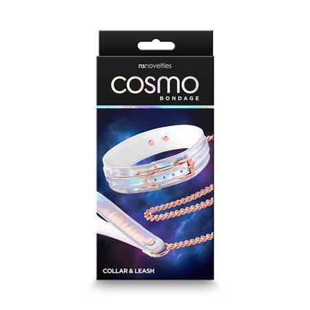 Cosmo Bondage Collar & Leash - Rainbow - SexToy.com