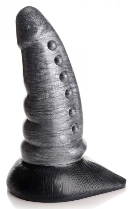 Creature Cocks Beastly Tapered Bumpy Silicone Dildo - Silver/Black - SexToy.com