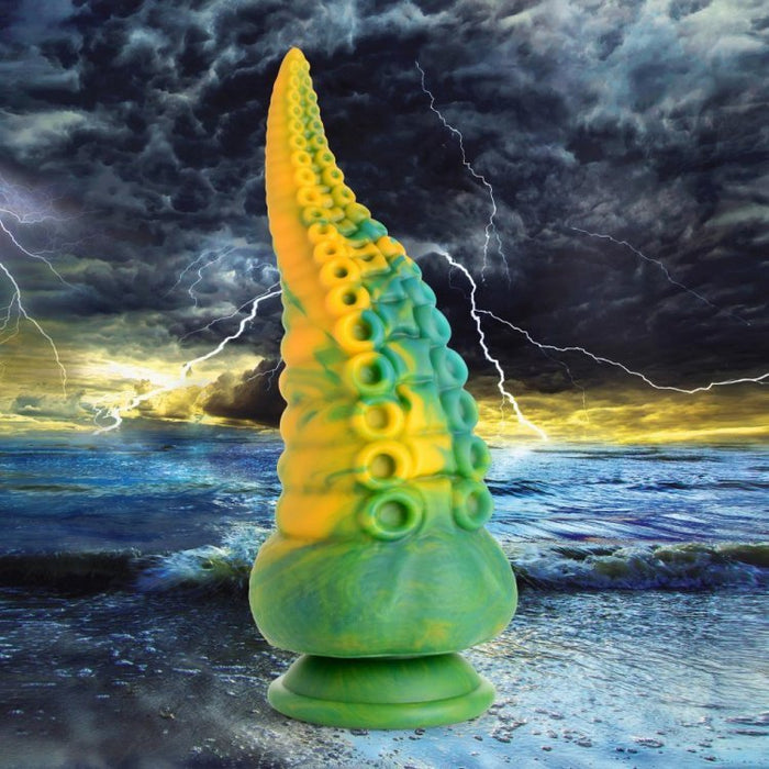 Creature Cocks Monstropus Tentacled Monster Silicone Dildo - Green/Yellow - SexToy.com