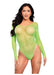 Crystal Long Sle Thong Suit Snap Os Grn - SexToy.com