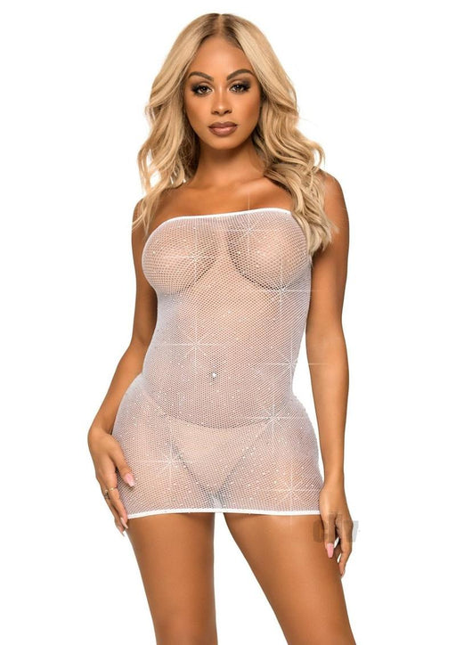 Crystalize Net Convert Tube Dress Os Wht - SexToy.com