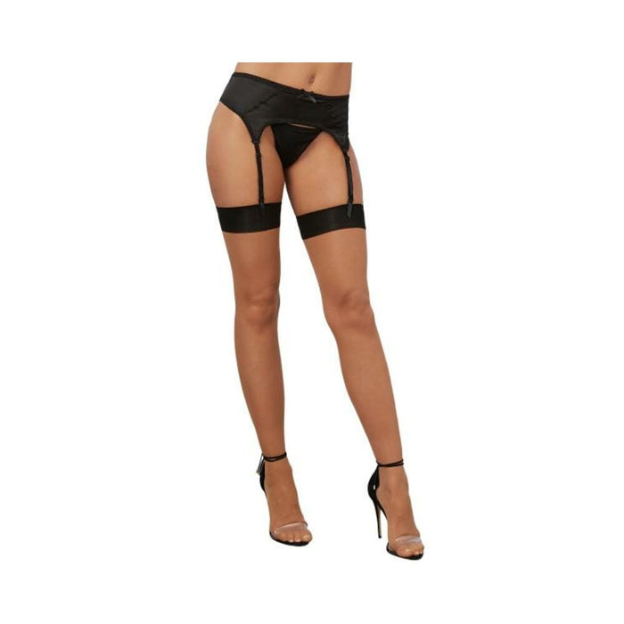 Cuban Heel Thigh High Nude/ Black O/s - SexToy.com