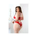 Curve Carmen Wetlook Cropped Bustier & Matching Cage Panty 1x/2x Red - SexToy.com