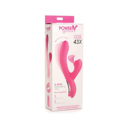 Curve Novelties Power Bunnies Come Hither Suction Vibrator - Pink - SexToy.com