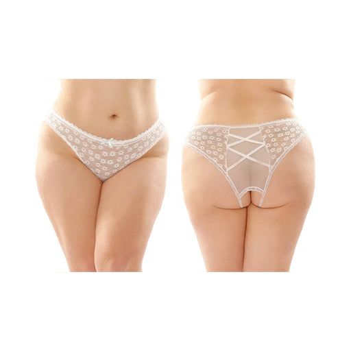 Daisy Crotchless Panty 6pk Q/S White - SexToy.com