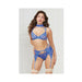 Demi Bra W/removable Collar, Garter Belt & Thong Blue Xl - SexToy.com