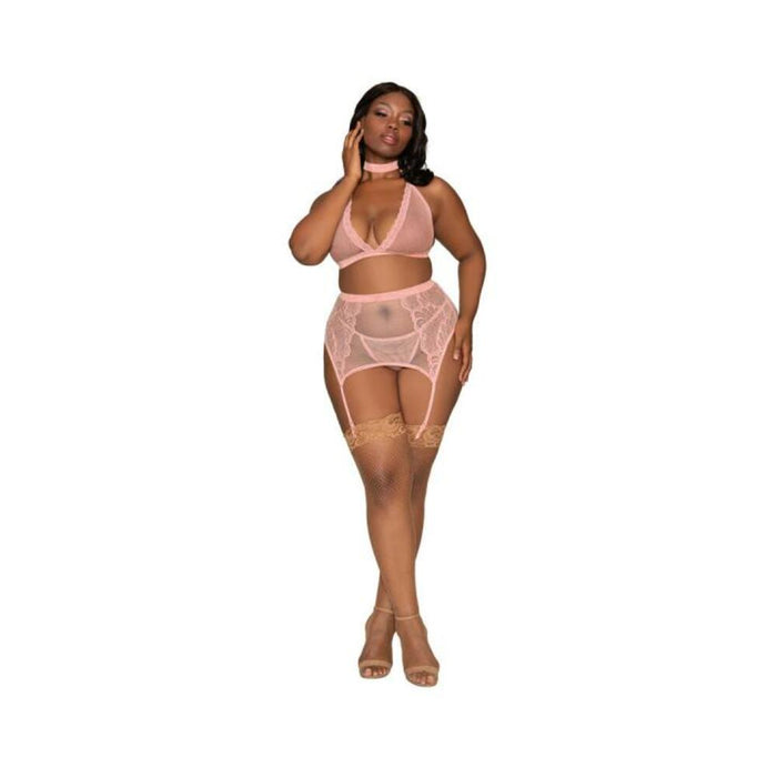 Dg Bra Garterbelt & G-string Pink Queen | SexToy.com