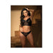 Diamond Mesh Underwire Bustier W/front Hook & Eye Closure & Panty Black L/xl - SexToy.com