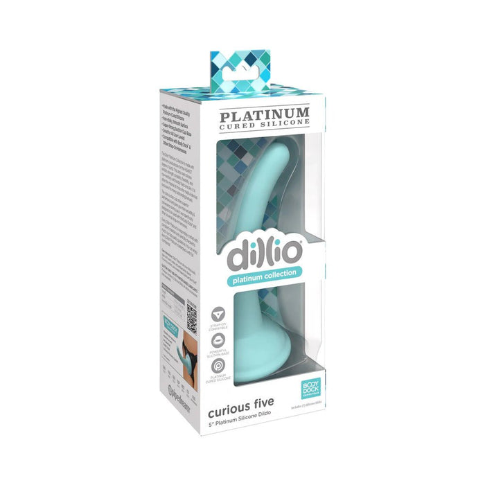 Dillio Platinum Curious Five Silicone Dildo 5 In. Teal - SexToy.com