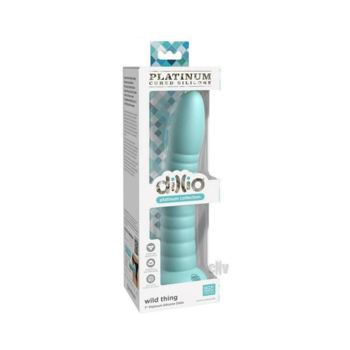 Dillio Platinum Wild Thing Silicone Dildo 7 In. Teal | SexToy.com