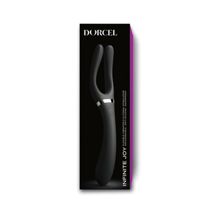 =dorcel Infinite Joy Bendable Forked Vibrator - Black - SexToy.com