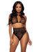 Dotted Net Halter/high Thong 2pc Os Blk - SexToy.com