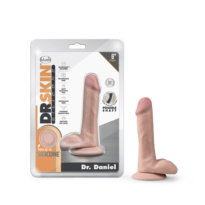 Dr. Skin Dr. Daniel Dildo With Suction Cup Silicone 6 In. Vanilla - SexToy.com