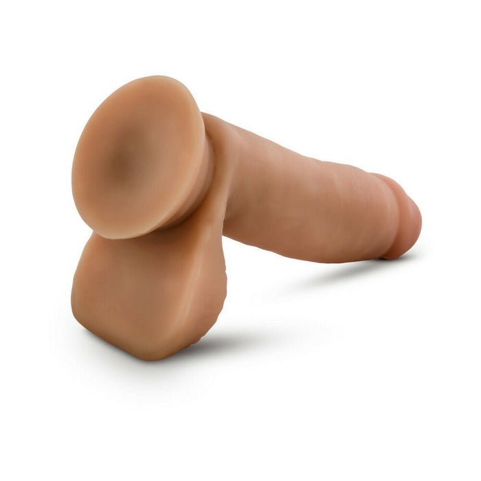 Dr. Skin Glide Self Lubricating Dildo With Balls 7 In. Mocha - SexToy.com