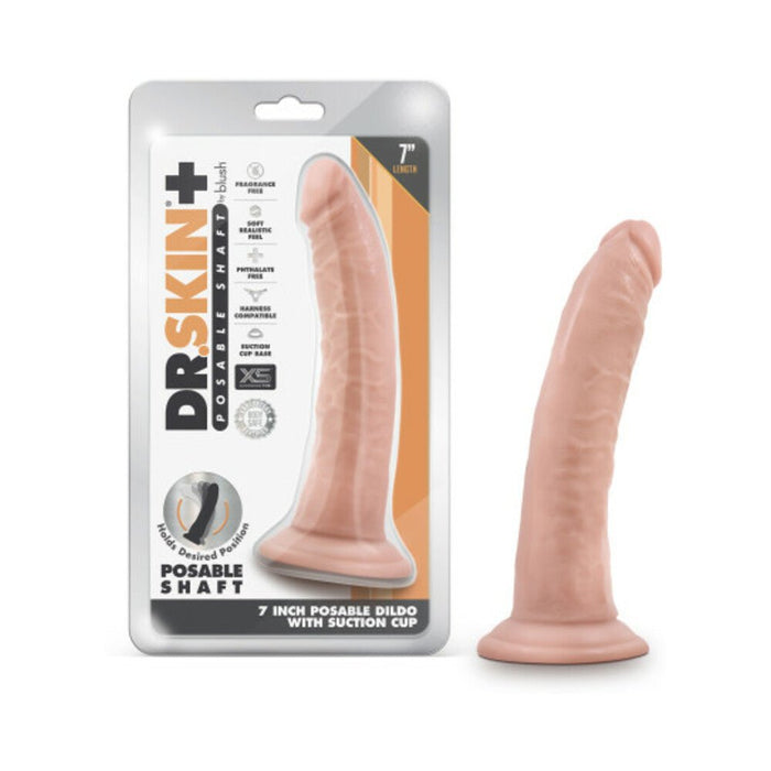 Dr. Skin Plus 7 In. Posable Dildo Vanilla - SexToy.com