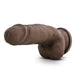 Dr. Skin Plus Girthy Posable Dildo With Balls 7 In. Chocolate - SexToy.com