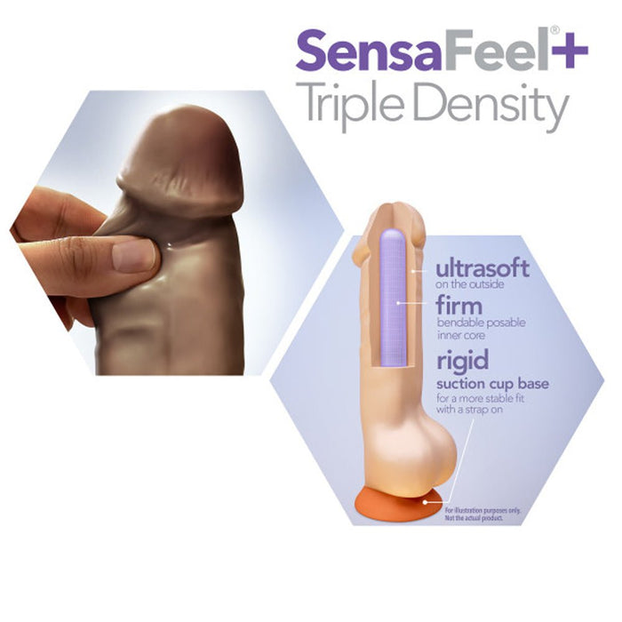 Dr. Skin Plus Girthy Posable Dildo With Balls 7 In. Chocolate - SexToy.com