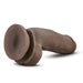 Dr. Skin Plus Girthy Posable Dildo With Balls 7 In. Chocolate - SexToy.com