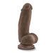 Dr. Skin Plus Girthy Posable Dildo With Balls 7 In. Chocolate - SexToy.com