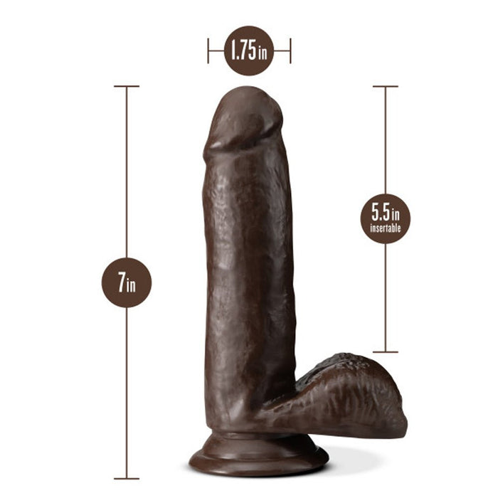 Dr. Skin Plus Posable Dildo With Balls 7 In. Chocolate - SexToy.com