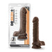 Dr. Skin Plus Posable Dildo With Balls 9 In. Chocolate - SexToy.com