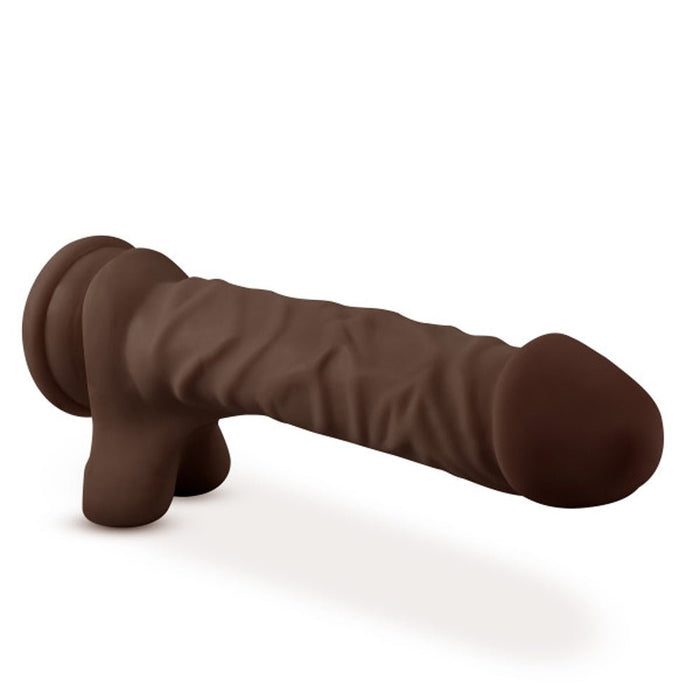 Dr. Skin Plus Posable Dildo With Balls 9 In. Chocolate - SexToy.com