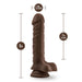 Dr. Skin Plus Posable Dildo With Balls 9 In. Chocolate - SexToy.com