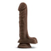 Dr. Skin Plus Posable Dildo With Balls 9 In. Chocolate - SexToy.com