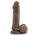 Dr. Skin Plus Thick Posable Dildo With Balls 9 In. Chocolate - SexToy.com